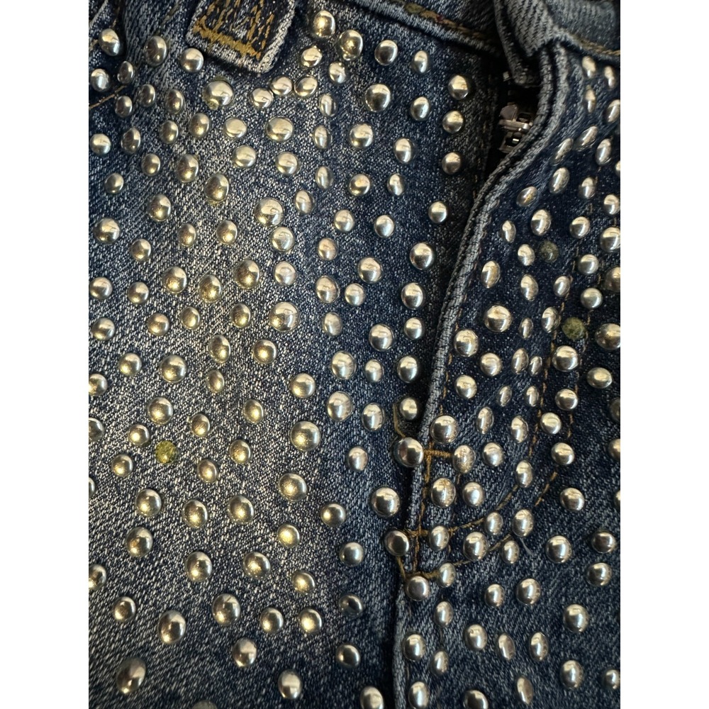 BDG Kayla Lowrider Studded Jeans Blue Denim Low Rise Straight Leg Womens Size 25 - Picture 8 of 16